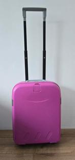 Roze trolley met uitschuifbare handgreep, Wieltjes, Gebruikt, Hard kunststof, Minder dan 50 cm