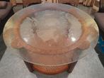 Vintage salontafel met geslepen glasplaat, Ophalen