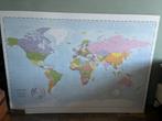 Wereldkaart Prikbord 100x140 cm., Boeken, Atlassen en Landkaarten, Ophalen, 2000 tot heden, Wereld, Landkaart