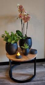 Set van zwarte bloempotten voor de huiskamer, Ophalen, Zo goed als nieuw