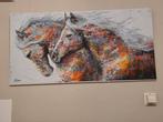 Canvas paarden schilderij plaat hout, Ophalen of Verzenden
