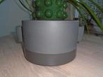donkergrijze ronde urban bloempot met handgrepen, 21 cm, Tuin en Terras, Rond, Binnen, Ophalen of Verzenden, Zo goed als nieuw