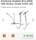 Panhaak Dubbel RVS (203) - 6 dozen = 1200 stuks, Overige typen, Nieuw, Ophalen of Verzenden, Minder dan 50 mm