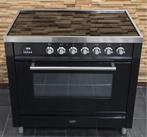 Luxe Fornuis Boretti 90cm INDUCTIE zwart 5 zones 1 oven, 60 cm of meer, Ophalen of Verzenden, Zo goed als nieuw, Energieklasse A of zuiniger