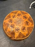 Leren poef uit marokko!, Ophalen, Rond, Minder dan 50 cm