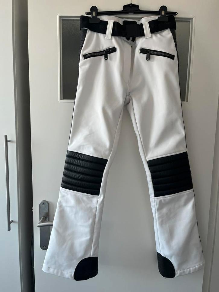 Wit-zwarte Skibroek Goldbergh (valt kleiner), Kleding | Dames, Wintersportkleding, Zo goed als nieuw, Broek, Maat 38/40 (M), Ophalen of Verzenden