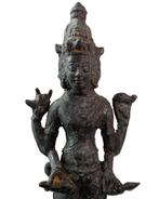 Zuid-Indisch bronzen godenbeeld – ca. 1800, 4 armen, 23 cm, Ophalen of Verzenden, Gebruikt