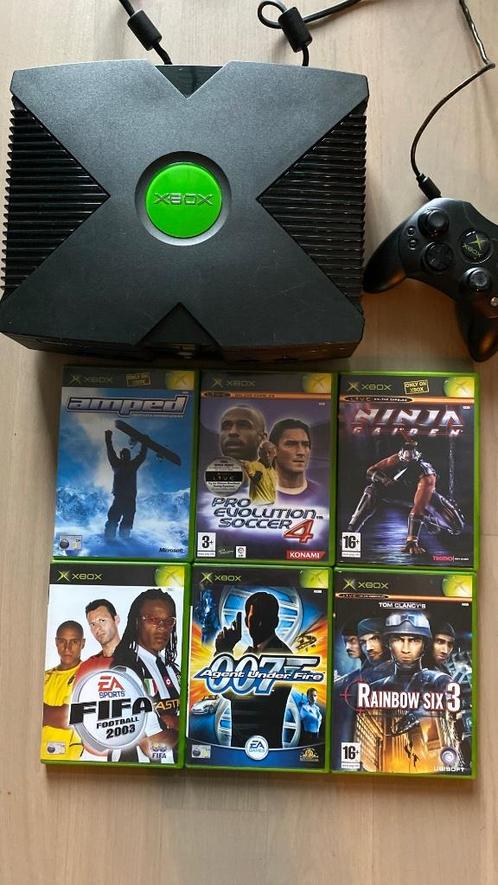 Xbox Original incl. 6 games, Spelcomputers en Games, Spelcomputers | Xbox Original, Gebruikt, Met 1 controller, Met games, Ophalen of Verzenden