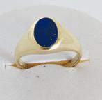 Vintage Geelgouden ring - lapiz lazuli, Gebruikt, Ophalen of Verzenden, 17 tot 18, Dame