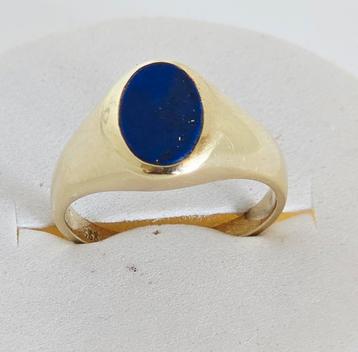 Vintage Geelgouden ring - lapiz lazuli  beschikbaar voor biedingen