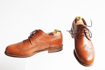 Houtgespijkerde Handmacher wingtips in maat 8 = maat 42 beschikbaar voor biedingen
