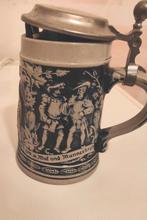 Oude Bierpul met Tinnen Deksel, Antiek en Kunst, Ophalen of Verzenden