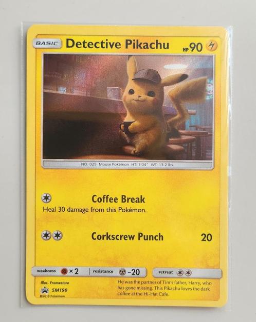 Detective Pikachu 190 Holo Sun and Moon Black Star Promo NM, Hobby en Vrije tijd, Verzamelkaartspellen | Pokémon, Nieuw, Losse kaart