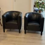 5460 Gelderland fauteuil in Serena leer, Huis en Inrichting, Ophalen, Gebruikt, 50 tot 75 cm, Hout