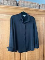 Dames blouse satijn zwart | maat M, Ophalen of Verzenden, Zo goed als nieuw, Maat 38/40 (M), Zwart