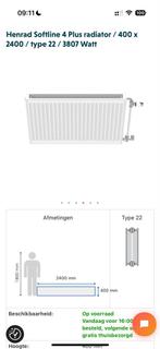 Henrad Radiator 400x2400 Type 22, Doe-het-zelf en Verbouw, Ophalen, Radiator, 150 cm of meer, Zo goed als nieuw