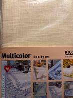 2 Rico Tafelkleden Kruissteken - Zacht Geel 80x80cm, Ophalen of Verzenden, Nieuw, Handborduren, Overige typen