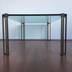 Salontafel messing en glas door Peter Ghyczy, Huis en Inrichting, Tafels | Salontafels, Ophalen, Gebruikt, 100 tot 150 cm, 50 tot 100 cm