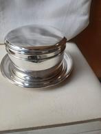 Oude koektrommel met onderschotel verzilverd, Antiek en Kunst, Antiek | Goud en Zilver, Ophalen of Verzenden, Zilver