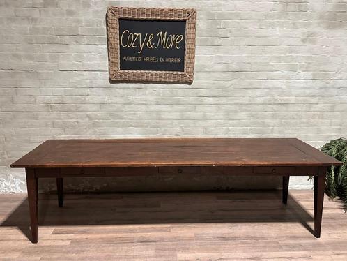 Geleefde boerentafel - 300 x 100 cm + 80 cm hoog / 3 lades, Huis en Inrichting, Tafels | Eettafels, Gebruikt, 50 tot 100 cm, 200 cm of meer