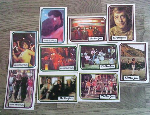 John travolta en Beegees verzamelkaartjes 1978 10 st., Hobby en Vrije tijd, Stickers en Plaatjes, Gebruikt, Meerdere plaatjes