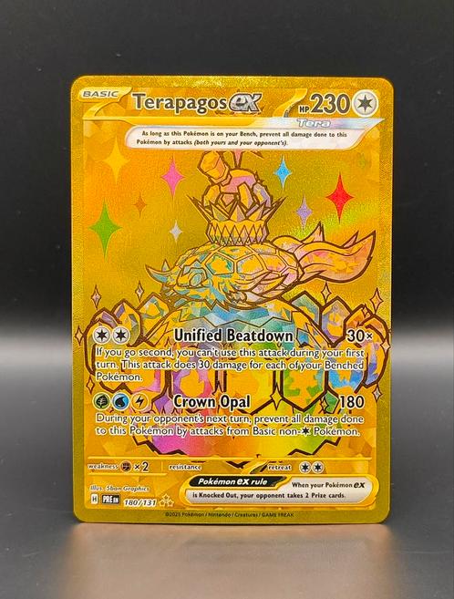Terapagos ex PRE 180, Hobby en Vrije tijd, Verzamelkaartspellen | Pokémon, Zo goed als nieuw, Meerdere kaarten, Ophalen of Verzenden