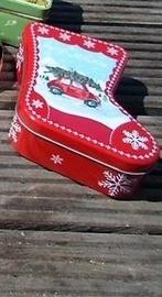 Kerstblik in de vorm van een laars 0,50., Verzamelen, Blikken, Ophalen of Verzenden, Zo goed als nieuw, Overige