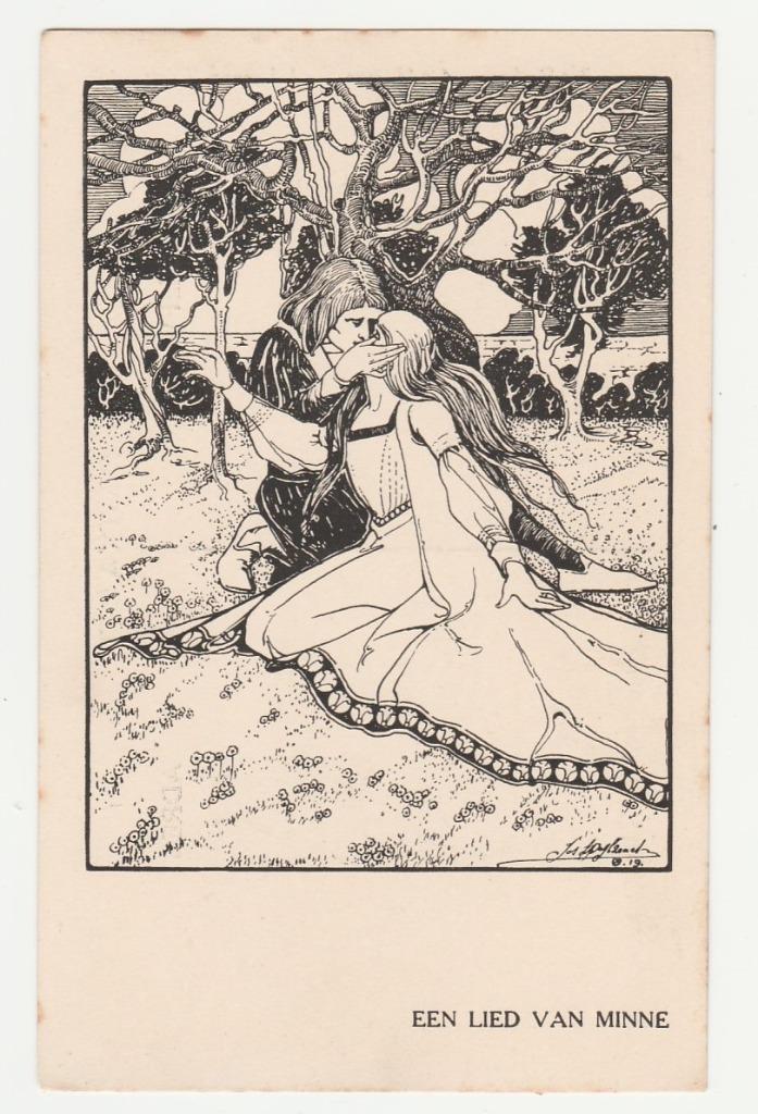Jos Speybrouck.  Een lied van minne.   Illustrateurs., Verzamelen, Ansichtkaarten | Themakaarten, Ongelopen, Voor 1920, Overige thema's