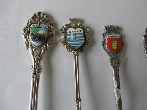 Lepeltje Buitenland Emaille 8 stuks (zie beschrijving), Verzamelen, Porselein, Kristal en Bestek, Gebruikt, Bestek, Metaal, Verzilverd