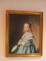 Schilderij, portret van een meisje in het blauw, Ophalen of Verzenden