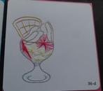 geborduurde kaarten kerst 2 vierkant ijsje, Hobby en Vrije tijd, Ophalen of Verzenden, Nieuw, Kerst