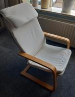 Ikea Poäng fauteuil (beige/wit), Huis en Inrichting, Fauteuils, Ophalen, Gebruikt, 75 tot 100 cm
