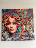 Canvas Narel 100x100cm zgan, Ophalen, Zo goed als nieuw, Schilderij, 75 tot 100 cm