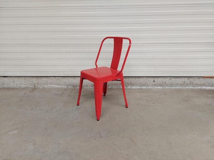Industriele metalen stapelstoel rood nieuw, Tuin en Terras, Tuinstoelen, Nieuw, Metaal, Stapelbaar, Ophalen of Verzenden