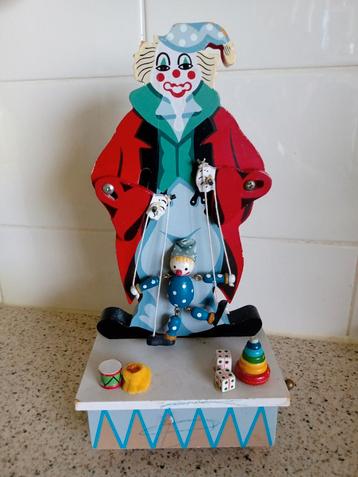 Vintage Speeldoos Clown met Marionet - Send in the Clowns beschikbaar voor biedingen