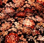 WOOOD Fauteuil / stoel zwarte stof met vintage bloemen, Ophalen, Gebruikt, 75 tot 100 cm, Stof