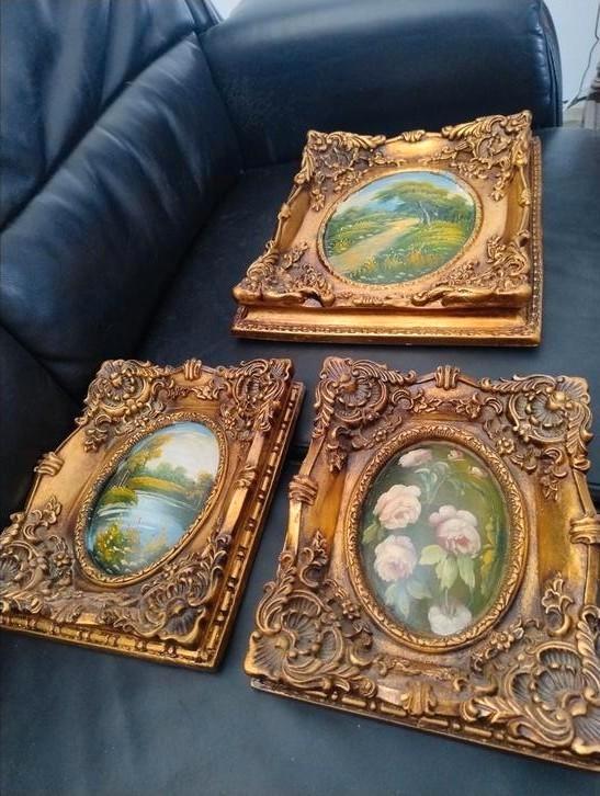 👉 3 aparte bolle schilderijen, Antiek en Kunst, Kunst | Schilderijen | Klassiek, Ophalen of Verzenden