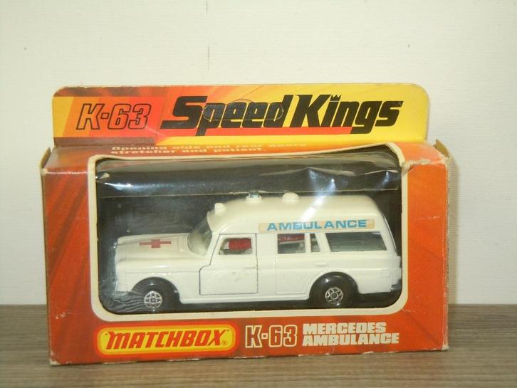 Mercedes Ambulance - Matchbox Speed Kings K-63 England, Hobby en Vrije tijd, Modelauto's | 1:43, Zo goed als nieuw, Auto, Matchbox