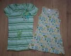 2 Groen Geel Witte Zomerjurkjes (122-128), Kinderen en Baby's, Kinderkleding | Maat 122, Meisje, Ophalen of Verzenden, Jurk of Rok