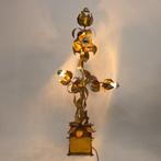 Mid century goud vloerlamp bloemen Hans Kögl jaren 70, Ophalen, Gebruikt, Metaal, 100 tot 150 cm