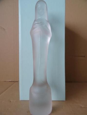 Antiek Mariabeeld Madonna Stef Uiterwaal Leerdam glas 24cm beschikbaar voor biedingen