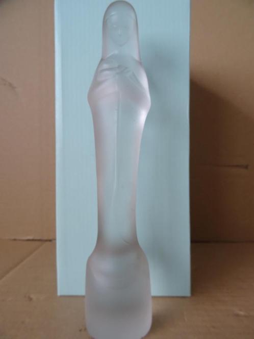 Antiek Mariabeeld Madonna Stef Uiterwaal Leerdam glas 24cm, Antiek en Kunst, Antiek | Religie, Ophalen of Verzenden