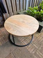 Mango houten salontafel, Gebruikt, 50 tot 100 cm, Rond, Minder dan 50 cm