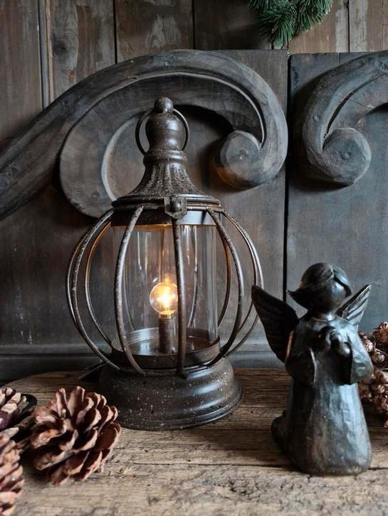 Rustieke lantaarn met LED licht. Landelijk sober stoer, Huis en Inrichting, Woonaccessoires | Overige, Nieuw, Ophalen of Verzenden
