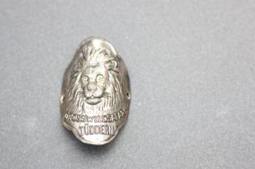 Mooi oud wandelstokplaatje Löwensafari Tüddern met leeuw beschikbaar voor biedingen