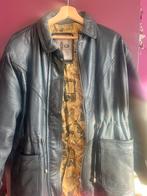 Vintage Italiaanse leren jas jaren '70 - Maat M, Maat 38/40 (M), Zwart, Ophalen of Verzenden, Jasje