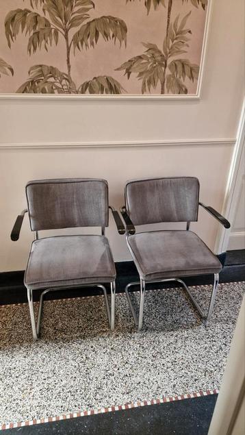 2 buizenframestoel rib stof, grijs beschikbaar voor biedingen