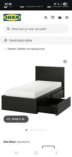 Ikea malm bed zwart, Huis en Inrichting, Slaapkamer | Bedden, Ophalen, Zwart, Tweepersoons, 140 cm