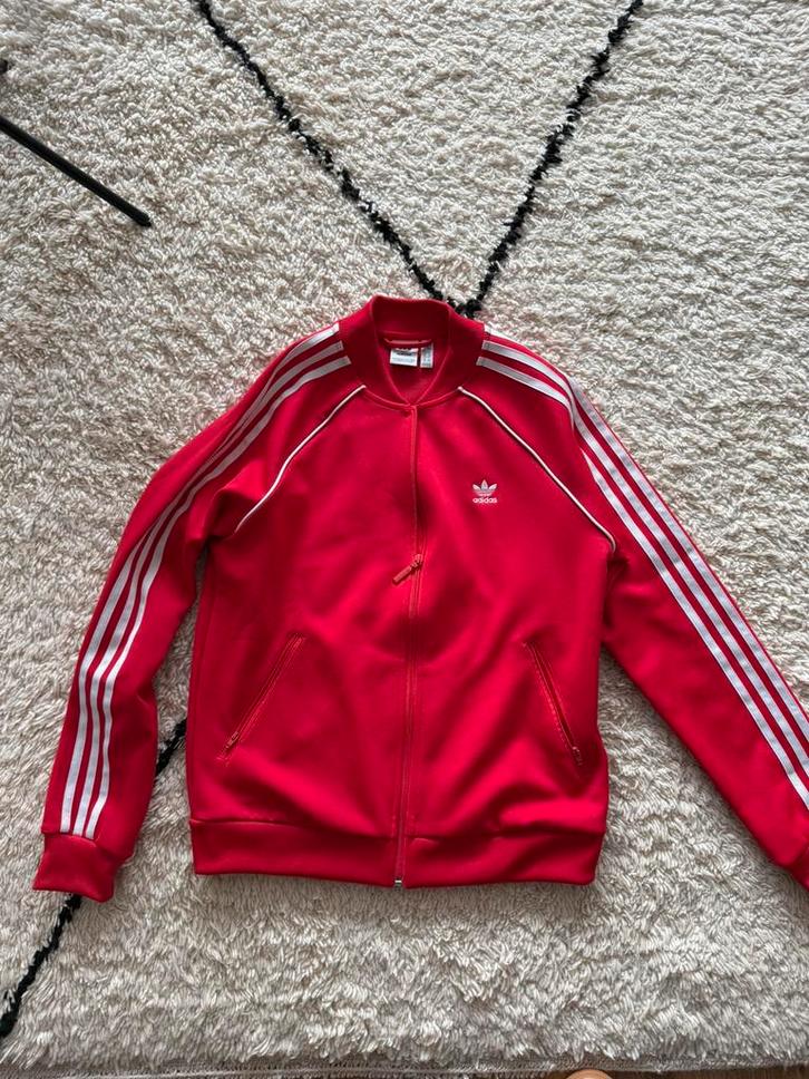 Adidas trainingsjack maat 38 m classic, Kleding | Dames, Truien en Vesten, Zo goed als nieuw, Maat 38/40 (M), Rood, Ophalen of Verzenden