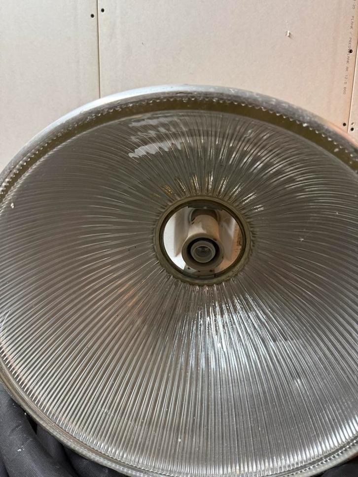 3 Industriële Lampen - Café Uitverkoop!, Huis en Inrichting, Lampen | Hanglampen, Gebruikt, 50 tot 75 cm, Glas, Ophalen of Verzenden